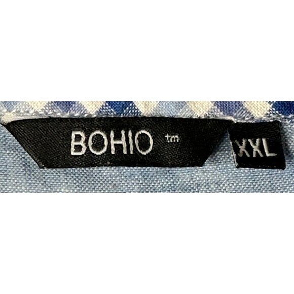 Bohio Mens Shirt Linen Beach Camp Button Up Short Sleeve Casual White Size 2XL - Picture 7 of 11